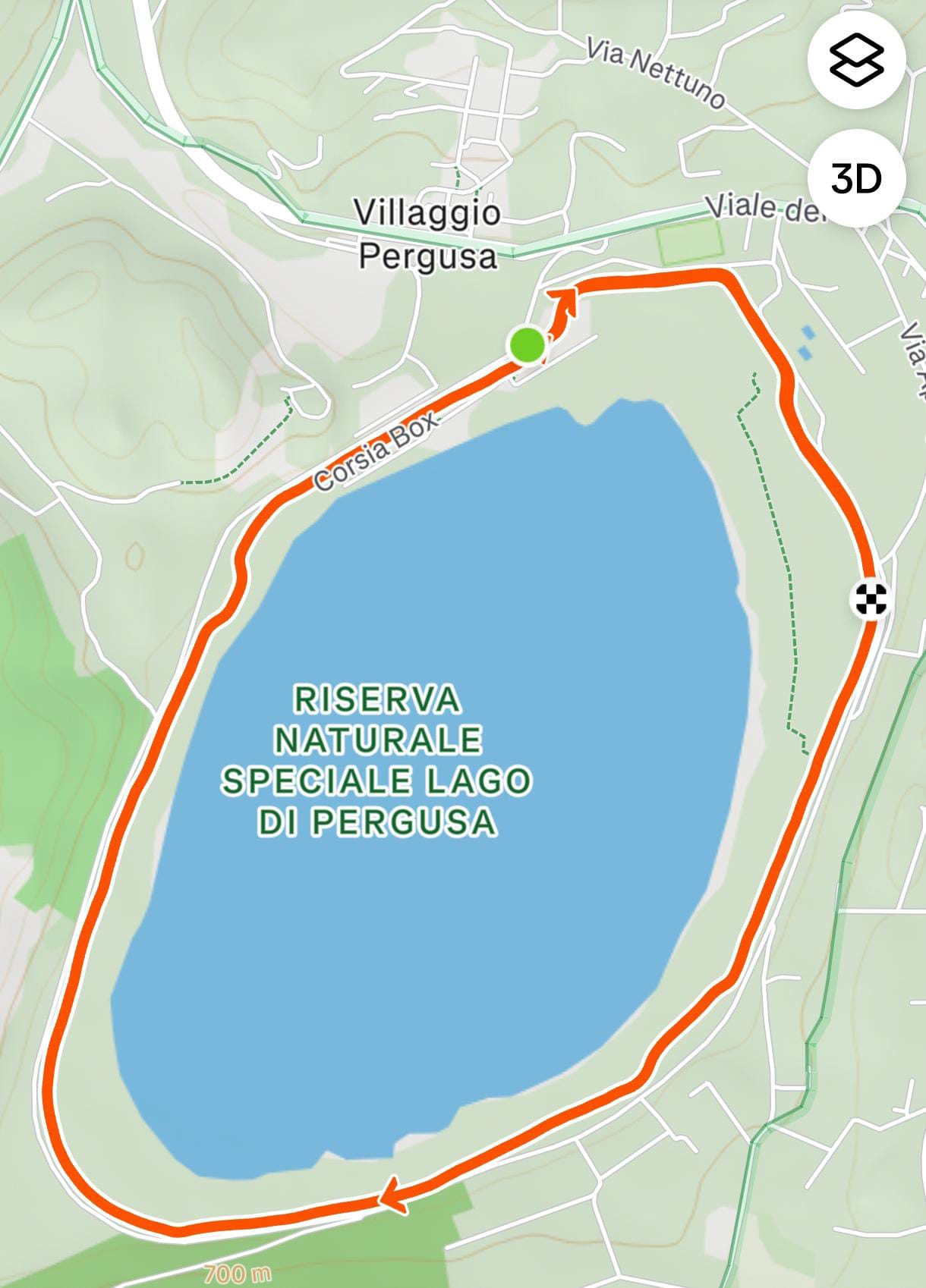 Il circuito di allenamento intorno al Lago di Pergusa